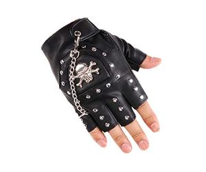 GRACEART Steampunk Gloves Gothic Mens Guanti senza dita, Teschio, Taglia unica