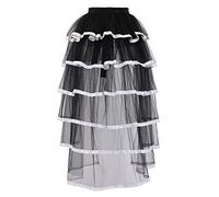 GRACEART Victorian Steampunk Nero Trambusto tutù in Pizzo Cintura Sottogonna (Orlo Bianco)