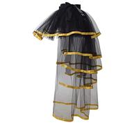 GRACEART Victorian Steampunk Nero Trambusto tutù in Pizzo Cintura Sottogonna (Orlo Giallo)