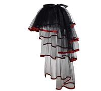 GRACEART Victorian Steampunk Nero Trambusto tutù in Pizzo Cintura Sottogonna (Orlo Rosso)