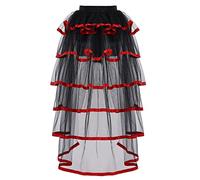 GRACEART Victorian Steampunk Nero Trambusto tutù in Pizzo Cintura Sottogonna (Orlo Rosso)