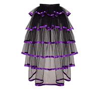 GRACEART Victorian Steampunk Nero Trambusto tutù in Pizzo Cintura Sottogonna (Orlo Viola)