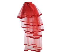 GRACEART Victorian Steampunk Nero Trambusto tutù in Pizzo Cintura Sottogonna (Rosso)