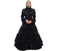 GRACEART Vittoriano Abito da Ballo da Donna Carnevale Costume di Carnevale (XL, Nero)