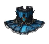 GRACEART Vittoriano Alto Collo Gorgiera Collare Fronzolo Cammeo Collana Girocollo (Blu)