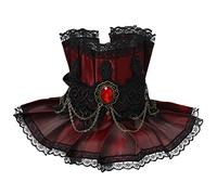GRACEART Vittoriano Alto Collo Gorgiera Collare Fronzolo Cammeo Collana Girocollo (Rosso)