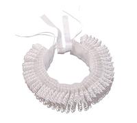 GRACEART Vittoriano Increspatura Collare Sciarpa con Grigio Pizzo (Bianca)