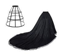 GRACEART Wedding Lady Gonna Lunga in Tulle da Puffy Vintage da Donna Gonne (Nero)