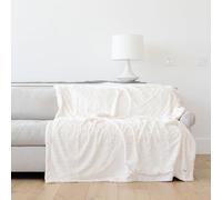 GRACED SOFT LUXURIES Coperta morbida ed elegante in finta pelliccia (avorio tinta unita, extra large, 152,4 x 203,2 cm)