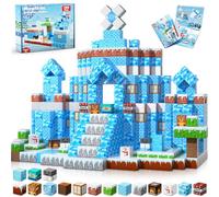 GraceDuck Blocchi magnetici - 100 blocchi costruiscono castello - Giocattoli magnetici per bambini Montessori regali di Natale e compleanno - Giocattoli sensoriali STEM per ragazze di 3 4 5 6 7 8 9 10