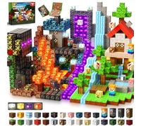 GraceDuck Blocchi Magnetici Set Foresta e Portale 200 Pezzi - Lava & Rocce - Gioco di Costruzioni Magnetiche - Mattoncini Magnetici Creativi Giocattolo Montessori 3-9 Anni - Regalo STEM Educativo