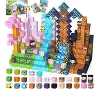 GraceDuck Costruzioni Magnetiche, 200 Pcs Blocchi Magnetici per Bambini - Costruire la Foresta Oscura e il Castello Rosa - Giocattoli Magnetici Montessori per Bambini dai 3 ai 9 Anni Regali di Pasqua