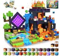 GraceDuck Costruzioni Magnetiche per Bambini 300 Pezzi Set Dinosauri e Vulcano - Blocchi Magnetici con Lava e Foresta - Magnetic Building Blocks Creativi Giocattolo Montessori 3-9 Anni - Regalo STEM