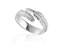 Graceful Angel Wing Feather Ring: Crafted in Solid 925 Sterling Silver. Adjustable in Size L-R and Presented in a Gift Box