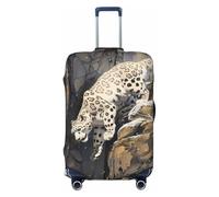 Graceful Snow Leopard - Copribagagli da viaggio, elastico, per valigie, 45-81 cm, Nero , L