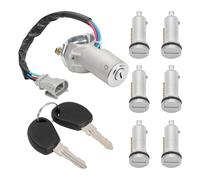 GraceGalaxy Bloccasterzo Interruttore Cilindro Serratura,Kit Blocco Accensione con 6 Cilindri di Chiusura 2 Chiavi per Iveco Daily 2000-2006, OEM 2992551 2991727