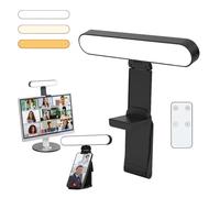 GraceGlow Illuminazione per videoconferenza con due lampade, luce in streaming di 3 colori di luce e 10 luminosità, rotazione a 360° per PC, cellulare, laptop, riunioni di zoom, monitor, webcam