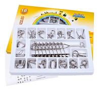 Gracelaza 18 Pezzi Set di Rompicapo in Metallo - Giocattolo Educativo Intelligenza - Puzzle Game 3D Gioco di Mente - Giocattolo Bambini e Ragazzi Intelligenza per Adulti e Bambini