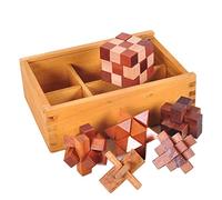 Gracelaza 6 Pezzi Rompicapo Puzzle Giocattoli di Legno - 3D Puzzle Giocattolo - Gioco Intelligenza - Classico Rompicapi Giocattoli di Legno - Regalo per Adulti Bambini Adolescenti