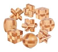 Gracelaza 9 Pezzi Rompicapo Puzzle Giocattoli di Legno - 3D Puzzle di Legno - Gioco di Puzzle di Legno - Giocattolo Bambini e Ragazzi