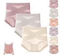 Graceloom - Mutandine a vita alta con supporto per la pancia da donna, biancheria intima modellante confortevole di alta qualità, slip in cotone senza cuciture, 3 pezzi - B, XXL