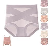 Graceloom - Mutandine a vita alta con supporto per la pancia da donna, biancheria intima modellante confortevole di alta qualità, slip in cotone senza cuciture, Viola-B, 4XL