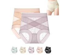 Graceloom Mutandine Graceloom - Mutandine a vita alta a tenuta stagna con supporto per la pancia per le donne, biancheria intima Renabloom, 2 pezzi-B., XXL