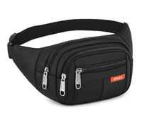 GRACETOP Marsupio uomo Sportivo Running Outdoor Escursioni Cintura Corsa da Uomo Donna Impermeabile con 4 Zip-Marsupio con la Tracolla Regolabile per Corsa Ciclismo Escursione Campeggio (Nero)