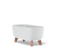 Prosperplast Vaso da fiori Gracia Case rettangolare 19,5×39×18,7 cm con inserto rimovibile bianco