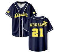 Gracie Abrams 21 Jersey Baseball Jacket Camicie Scollo a V Manica Corta Button-up Tee Uomo Donna Streetwear Top, Marina Militare, XXS