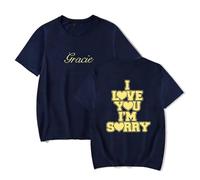 Gracie Abrams I Love You I'm Sorry Magliette Donne Uomini Estate Cotone Stampato Manica Corta Moda Unisex T-Shirt XS~4XL-Black||XS
