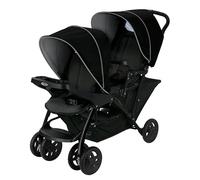 Graco - Stadium Duo passeggino gemellare maneggevole, dalla nascita fino a 3 anni circa (max. 15 kg), colore Black&Grey, compatibile con seggiolini auto i-Size SnugEssentials o SnugRide i-Size