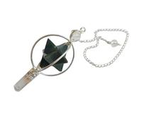 Gracy Jewels Pendolo in avventurina verde naturale a forma di stella Merkaba, ciondolo in cristallo curativo per rabdomanzia, bilanciamento dei chakra e risveglio spirituale