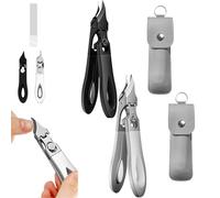 Graddi Ingrowfix Pro, 2025 New Slanted Toenail Clipper, Long Handle Wide Jaw Opening Anti-Splash Slanted Nail Clipper, Splash-Proof, Stainless Steel Nail Clippers(One black and one gray)