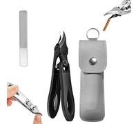 Graddi Ingrowfix Pro, 2025 New Slanted Toenail Clipper, Long Handle Wide Jaw Opening Anti-Splash Slanted Nail Clipper, Splash-Proof, Stainless Steel Nail Clippers(Black)