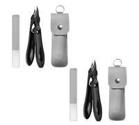 Graddi Ingrowfix Pro, Stainless Steel Large Opening Anti-Splash Pliers, 180° Wide Bevel Bite, Non-Slip Handle with A Locking Clasp, Stainless Steel Nails Clippers (Black*2pcs)