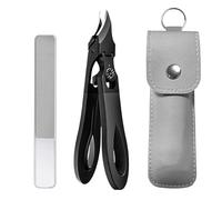Graddi Ingrowfix Pro, Stainless Steel Large Opening Anti-Splash Pliers, 180° Wide Bevel Bite, Non-Slip Handle with A Locking Clasp, Stainless Steel Nails Clippers (Black)