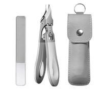Graddi Ingrowfix Pro, Stainless Steel Large Opening Anti-Splash Pliers, 180° Wide Bevel Bite, Non-Slip Handle with A Locking Clasp, Stainless Steel Nails Clippers (Silver)