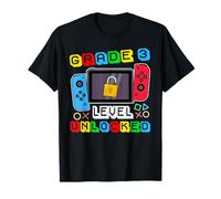 Grade 3 Level Unlocked Gamer Back to School Boy Maglietta
