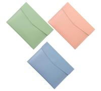 GRADENEVE 3 Pezzi Cartella in Pelle Pu Spesso e Resistente con Chiusura a Scatto e Patta, Porta Documenti A4 per Riunioni Formali e Uscite All'aperto