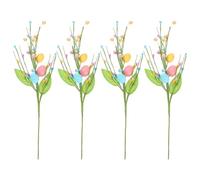 GRADENEVE 4 Pezzi Uova di Pasqua Artificiali in Schiuma Ramo, Decorazione per Casa e Festa, Colore Verde Chiaro, per Composizioni Floreali e Atmosfera Pasquale