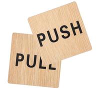 GRADENEVE Cartello Push Pull per Porte in Legno 2 Pezzi, Segnaletica Creativa ed Elegante per Porte Interne, per Negozi e Ambienti Indoor, Migliora la Sicurezza la Visibilità