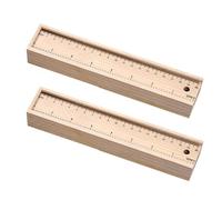 GRADENEVE Cassetta Porta Matite in Legno Cassetto per Studenti, 2 Set | Plastica e Legno, Beige Tinta Unita, Forma Rettangolare, per Ufficio e Zaino, Accesso Rapido