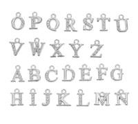 GRADENEVE Ciondoli Lettere Design Svuotato Pendenti Alfabeto Mini 26 Pezzi in Lega Argento per Creazione Gioielli DIY e Progetti Artigianali per Bracciali e Collane