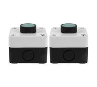 GRADENEVE Interruttore a Pulsante a Fungo Verde per Arresto di Emergenza Ascensore Scatola Integrata, Blocco Coperchio Pulsante di Avvio e Arresto Rapido, Set 2 Pezzi per Piattaforme