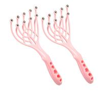 GRADENEVE Massaggiatore per Testa a 9 Bracci Design Artigliato in Pp e Palline D'acciaio, Sollievo da Mal di Testa e Circolazione Migliorata, 2 Pezzi per Viaggi e Relax