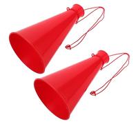 GRADENEVE Megafono Giocattolo Portatile 2 Pezzi in Plastica Rossa, Versatile e Robusto, per Feste e Tifoserie