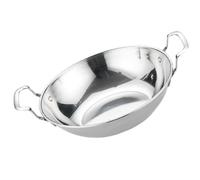 GRADENEVE Pentola in Acciaio Inossidabile con Doppio Manico Argento per Cucina e Housewarming, Tegame per Induzione con Isolamento Termico e Funzione Stufatura