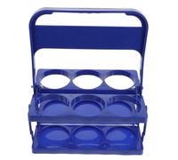 GRADENEVE Portabottiglie Design Compatto e Pratico e Scomparti Separati Manico Antiscivolo in Plastica Blu Portatile per Feste e Bar