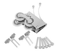 GRADENEVE Rulli per Porte Scorrevoli 2 Pezzi in Plastico e Metallo Argento Anti-ruggine e Non Deformabili per Ante Armadio e Mobili Interni